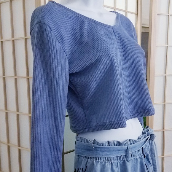 Tops - Cropped Waffle Knit top